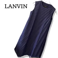 LANVIN ランバン ネイビー レディース ワンピース ロングワンピース ひざ丈ワンピース カットソー ノースリーブ パーティ 結婚式【サイズ38】Mサイズ相当 177TYのサムネイル