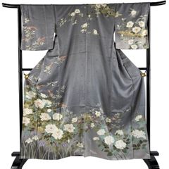 振袖 美品 秀品 身丈164cm 裄丈67cm 正絹 【中古】 振袖 身丈164cm 裄67cm レディース 袷 四季の花柄 裄長 裄Lサイズ 秋冬