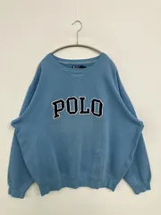 Polo by Ralph Lauren ポロバイラルフローレン スウェット L スカイブルー コットン 裏起毛 前面プリント ブランドロゴ 長袖