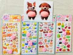 おなかシール（犬）2枚・肉球シール4枚セット（シールまとめ売り）