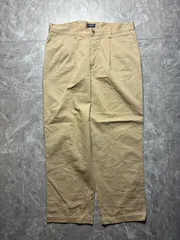 90s DOCKERS 2タック ワイドチノ W36相当 極太バギー ベージュ 00s US古着 ドッカーズ 股上37.5