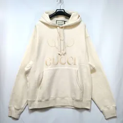 GUCCI グッチ テニス ロゴ エンブロイダリー スウェット フーディ パーカー ベージュ Mサイズ 560502 XJBCQ 新品未使用のサムネイル