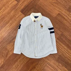 5サイズ ポロラルフローレン キッズ ビックポニー ストライプ シャツ