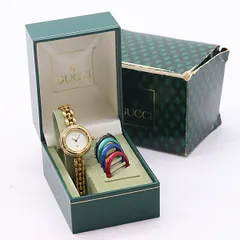 完品❖良品 ❖GUCCI チェンジベゼル レディース 腕時計 GUCCI（グッチ） 11/12 チェンジベゼル GPブレス ベゼル6色 レディース
