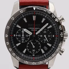 美品 稼働 セイコー スピリット 6T63-00D0 QZ デイト ブラック文字盤 メンズ腕時計 5665000 4TLT NAM ABC21391