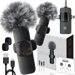 【専門家監修 動画説明書付き】 ピンマイク ワイヤレス iPhone iPad Android スマホ PC TypeC Lightning 対応 360度集音 軽量 ノイズキャンセリング クリップ式 小型 設定不要 簡単接続 ウインドスクリーン 収納袋 T 