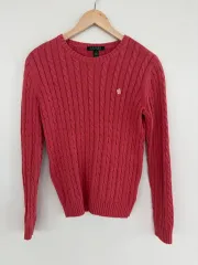 ラルフローレン ケーブルニット 濃い赤