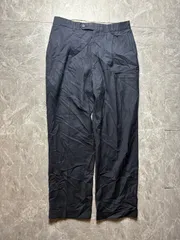 00s NAUTICA ワイドスラックス W32相当 股上37 裾ダブル ストライプ 紺 黒 美品 US古着 ノーティカのサムネイル