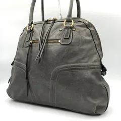 SAZABY サザビー レザー トートバッグ ハンドバッグ グレー 灰色