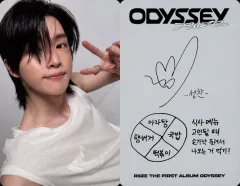 【中古】コレクションカード(男性) RIIZE/ソンチャン(SUNGCHAN)/裏面印刷サイン・メッセージ入り/CD「ODYSSEY」(PHOTOBOOK Ver.)封入フォトカード