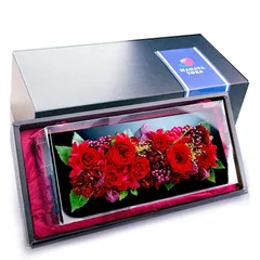 【新品】 プリザーブドフラワー 還暦祝い 女性 プレゼント 赤 ギフト 還暦 お祝い 退職祝い 古希 喜寿 傘寿 男性 枯れない花 壁掛け 30cm 1