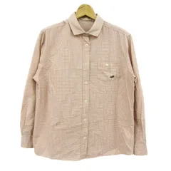 クロコダイル 長袖シャツ トップス チェック柄 コットン 大きいサイズ メンズ LLサイズ ベージュ×白 CROCODILE 【中古】のサムネイル