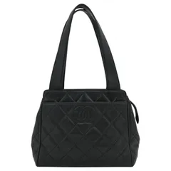 シャネル ココマーク ラムスキン マトラッセ ミニ ハンドバッグ ブラック Bランク ch8575rr