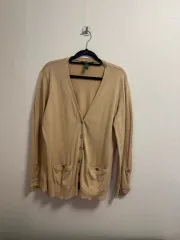 ラルフローレン ベージュ コットン カーディガン XL