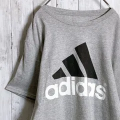 【まとめ購入大歓迎】アディダス adidas グレー ブラックプリント 半袖Tシャツ #239