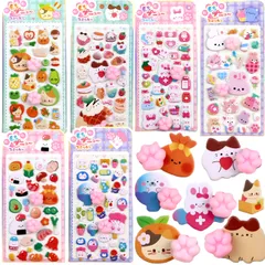 肉球シール ぷにぷに 3D立体ステッカー 6枚セット もちもち ぷにぷに マシュマロ触感 猫の手 動物 キャラクター うさぎ クマ おしりシール デコレーション 手帳 スマホケース DIY貼り付け 可愛い ごほうび デコステッカー 子供 女の子 プレゼント ギ