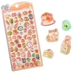 3d立体シール 可愛い キラキラステッカー 手帳 DIY 用 水筒・携帯ケース装飾 女の子向け ごほうび・贈り物に最適 シール帳 手芸用品 (B01)