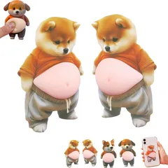 犬 お腹 シール 3D 立体シール DIY用 手帳用 日記帳用 ?用 手芸用品 柔らかいお腹 女の子 デコシール 携帯電話飾 立体 ごほうびシー ル やわらか触感 もっちりスクイーズ風 可愛い立体ステッカー (A)