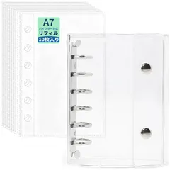 シール帳 A7 クリア ミニバインダー プラバン素材 リフィル10枚付き｜透明カードポケット ステッカー ファイル 手帳 推し活 女の子 コラージュ収納 クリアタイプ