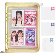 GOKEI シール帳 A5 クリア ラメ入り バインダー 【本体1個 4ポケット単面リフィル10枚 1ポケット単面リフィル10枚 シール専用台紙2枚】 シール 手帳 カードスリーブ カードポケット ミニ プリ帳 透明シール帳 PPシート 女の子 コラージュノー