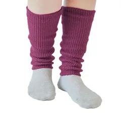 [絹屋] レッグ&アームウォーマー 極暖 シルク レディース リブ編み 日本製 赤紫 0