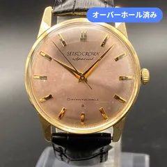 OH済み　セイコー SEIKO　クラウン　crown スペシャル　SD文字盤　J14100E　手巻き式　23石　稼働品　ピンクゴールドダイヤル 　サンレイ文字盤　14KGF　　W107