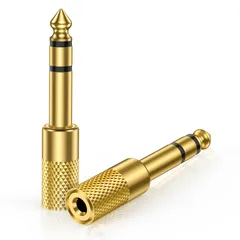 新品 Viviber 3.5mm 6.35mm 変換 イヤホンジャック ステレオミニ標準プラグ 持ち便利 イヤホンプラグ 変換 (2個セット) 高耐久 3.5mm to 6.35mm ヘッドホンジャック 金メッキ イヤホン/スピーカー/マイク/電子ピアノ/ギタ