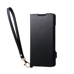 新品 エレコム Xperia 10 VII(SO-52F) ケース カバー 手帳型 ソフトレザー TPU 耐衝撃 衝撃吸収 カード収納 4つのポケット スタンド機能 ハンドストラップ付き 4つ角エアークッション ハンドストラップ付 ブラック PM-X252PL