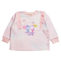 新品 [バンダイ] 2026年 春物 アンパンマン 裏毛 ドキンコキン タイダイ柄 スウェットシャツ ピンク◇95cm pa3663