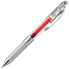 新品 ぺんてる ボールペン ゲルインキ エナージェル インフリー 0.7mm クリア軸 XBL77TL-B レッド 5本