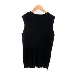 ミラオーウェン Mila Owen ニットベスト プルオーバー ミドル丈 クルーネック F 紺 ネイビー /SY35