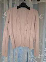 NICE CLAUP ピンク色カーディガン