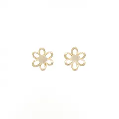 K18YG フラワー ムーンストーン ピアス