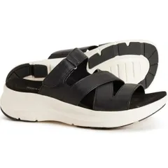ロックポート レディース シューズ サンダル レザー Rockport Qwyn Wedge Sandals Leather For Women Black ブラック