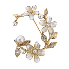 【新品】 FASELE ブローチ 花 パール エレガント ジルコニア コサージュ 胸飾り 卒業式 入学式 結婚式 セレモニー フォーマル ジャケット スーツ ドレス アクセ パーティー ピン 母の日 ギフト 贈り物 プレゼント 1