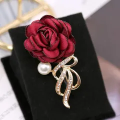 【新品】 布地コサージュ ブローチ 花 立体フラワー レディース ラインストーン 女性用 アクセサリー 薔薇 優雅 ギフト プレゼント 卒園式 結婚式 パーティー ピンク ブルー パープル レッド 0