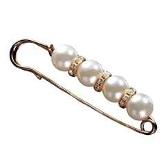 【新品】 華やかラインストーンのパール調ピン 上品な印象を添えるおしゃれなアクセント ショールピン ストールピン ブローチ マフラーピン レディース ファッション雑貨 エレガント アクセサリー フォーマル カジュアル ギフト お祝い 母の日 敬老の日 パー 1