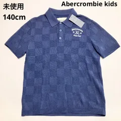 H113 未使用 Abercrombie  kids Abercrombie & Fitch アバクロンビー&フィッチ 半袖 Tシャツ ポロシャツ カットソー キッズ 子供服 140cm 男の子 女の子 春 夏 ネイビー かわいい 可愛い おしゃれ C2069