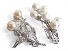 ラインストーン パール調 フェイクパール ブローチ アクセサリー セット