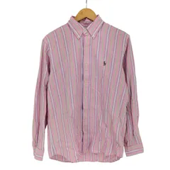 ポロラルフローレン POLO RALPH LAUREN 現行タグ CLASSIC FIT ポニー刺繍 ボタンダウン ストライプ 長袖シャツ メンズ import：M 