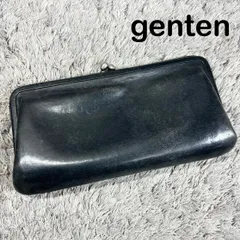genten ゲンテン 長財布 がま口 本革 レザー ブラック