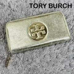 TORY BURCH トリーバーチ 長財布 ラウンドファスナー レザー ビッグロゴ ゴールド