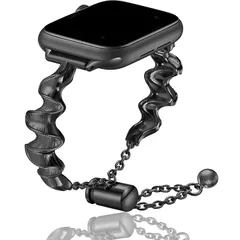 【新品】 コンパチブルApple Watch 42mm 38mm 40mm 41mm ベルト かわいい スカーフ様 優雅で高級 スリム チェーン レディース 多様場面対応 メタルチェーン 交換用バンド 長さ調整可 アップルウォッチ Band for Wom 1