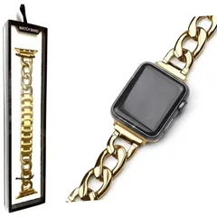 【新品】 Royce&Roland Apple watch チェーンバンド おしゃれ アップルウォッチ 時計 バンド (ステンレス/シルバー) レディース メンズ ギフト プレゼント (44mm 45mm 46mm 49mm, ゴールド) 0