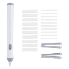 新品 サムコス 電動消しゴム ペン型字消器 電池式静音設計 22本替え消しゴム付き 図面 楽譜 建築企画 絵画用 学生 製図専門家向け 紙傷防止 建築企画 軽量文房具 (ホワイト)のサムネイル