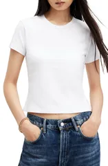 オールセインツ レディース トップス Tシャツ コットン AllSaintstevie Cotton TShirt Optic White ホワイトのサムネイル