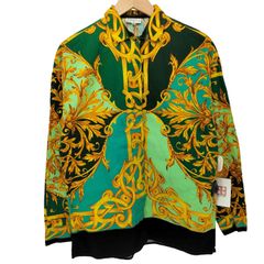 イタリア製 90s VERSACE バロック 金ボタン 柄 シャツ XL 赤 黒 イタリア製 90s VERSACE バロック 金ボタン 柄 シャツ XL 赤 黒 - メルカリ