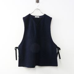 新品】PUENTE プエンテ 手紡ぎカシュクールベスト 手編み 正藍染