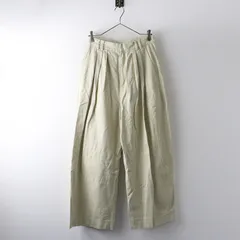 6(ROKU) BEAUTY&YOUTH ロク ビューティアンドユース COTTON RAYON BIG PANTS タックビッグパンツ 36 ベージュ┃【2400014920062】