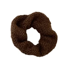 【ハンドメイド】秋色の温もり - アクリル毛糸の茶色シュシュ